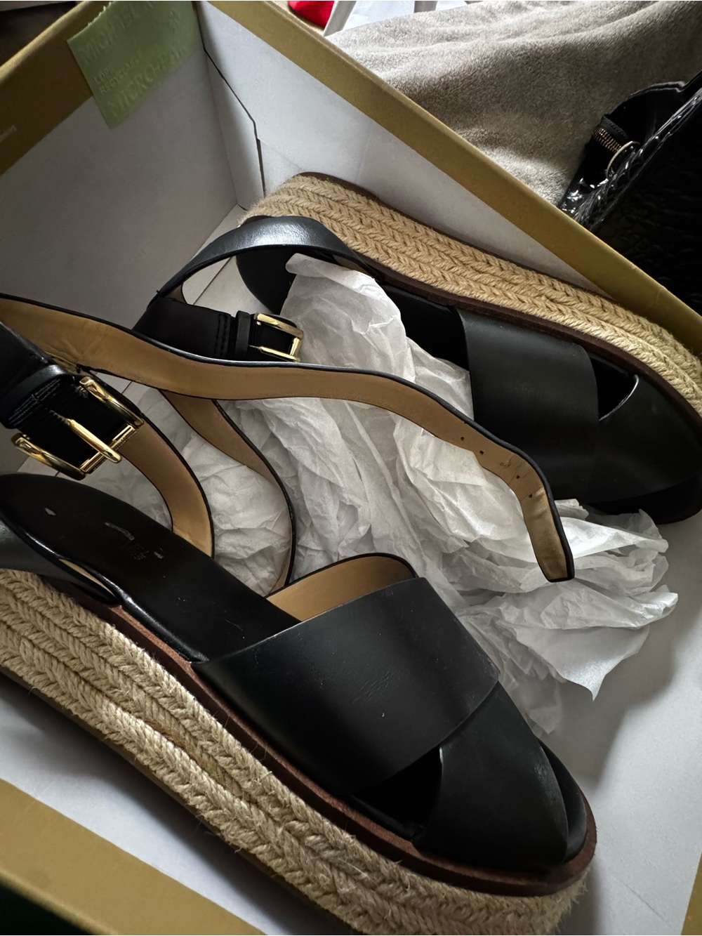 Michael Kors Black and Gold Shoe Box